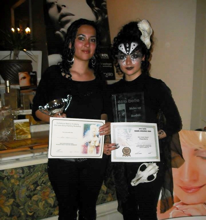 Alison Formosa with awards won for face and body painting